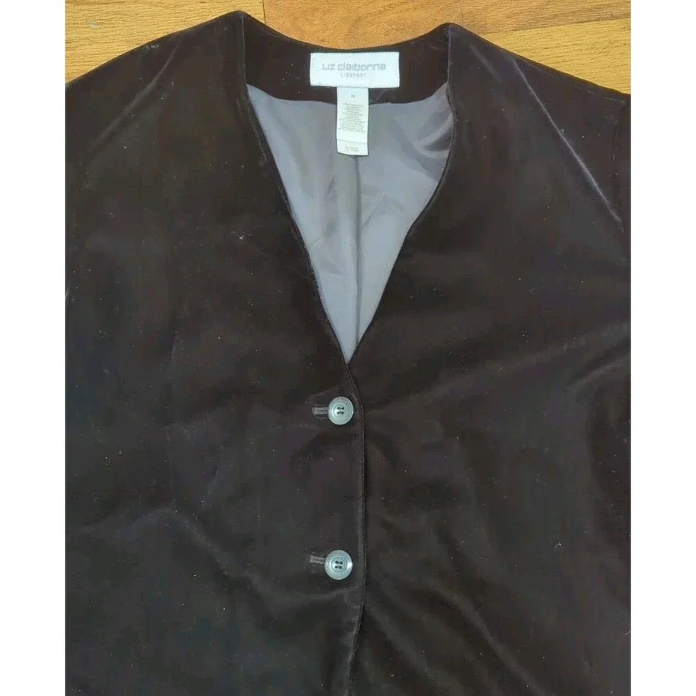 New Liz Claiborne Lizsport Women's Single Breasted Lined Black Sz. M NWT